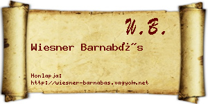 Wiesner Barnabás névjegykártya