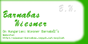 barnabas wiesner business card